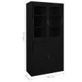 Armoire de bureau avec porte coulissante Noir 90x40x180cm Acier
