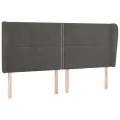 Tête de lit avec oreilles Gris foncé 203x23x118/128 cm Velours