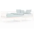 Lit de jour blanc bois de pin massif 90x200 cm