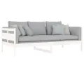 Lit de jour blanc bois de pin massif 90x200 cm