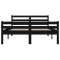 Cadre de lit Noir Bois massif 140x190 cm