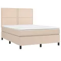 cadre de lit avec matelas LED Cappuccino 140x200 cm