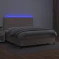 cadre de lit avec matelas LED Cappuccino 140x200 cm