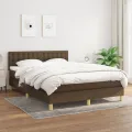 cadre de lit avec matelas Marron foncé 140x200 cm