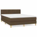 cadre de lit avec matelas Marron foncé 140x200 cm