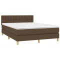 cadre de lit avec matelas Marron foncé 140x200 cm