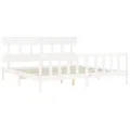 Cadre de lit avec tête de lit blanc Super King bois massif