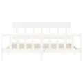 Cadre de lit avec tête de lit blanc Super King bois massif