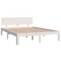Cadre de lit Blanc Bois massif 135x190 cm Double