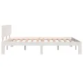 Cadre de lit Blanc Bois massif 135x190 cm Double