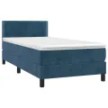 cadre de lit avec matelas et LED Bleu foncé 90x200cm