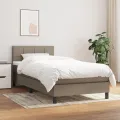 cadre de lit avec matelas Taupe 80x200 cm Tissu
