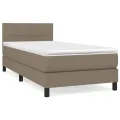 cadre de lit avec matelas Taupe 80x200 cm Tissu