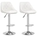 Tabourets de bar lot de 2 blanc similicuir