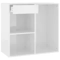 Armoire cosmétique Blanc brillant 80x40x75 cm Bois d'ingénierie