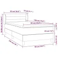 cadre de lit avec matelas Noir 90x190 cm Velours