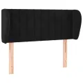 Tête de lit avec oreilles Noir 93x23x78/88 cm Velours