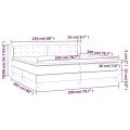 cadre de lit et matelas Noir 200x200 cm Velours