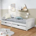 Lit de jour avec 2 tiroirs IRUN blanc 90x200 cm bois pin massif