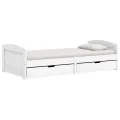 Lit de jour avec 2 tiroirs IRUN blanc 90x200 cm bois pin massif