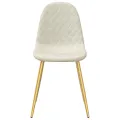 Chaises à manger lot de 4 crème velours
