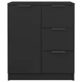 Buffet noir 60x30x70 cm bois d'ingénierie