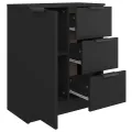 Buffet noir 60x30x70 cm bois d'ingénierie