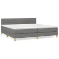 cadre de lit avec matelas Gris foncé 200x200cm Tissu
