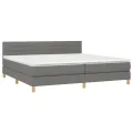 cadre de lit avec matelas Gris foncé 200x200cm Tissu