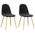 Chaises à manger lot de 2 Noir Velours