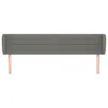 Tête de lit avec oreilles Gris foncé 203x23x78/88 cm Tissu