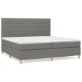 cadre de lit avec matelas Gris foncé 200x200cm Tissu