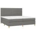 cadre de lit avec matelas Gris foncé 200x200cm Tissu