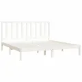 Cadre de lit Blanc Bois de pin massif 200x200 cm