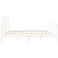 Cadre de lit avec tête de lit blanc 200x200 cm bois massif