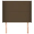 Tête de lit avec oreilles Marron foncé 93x16x118/128 cm Tissu