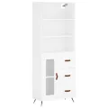 Buffet haut Blanc 69,5x34x180 cm Bois d'ingénierie