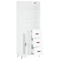 Buffet haut Blanc 69,5x34x180 cm Bois d'ingénierie