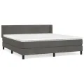 cadre de lit et matelas Gris foncé 180x200cm Velours