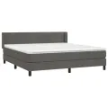 cadre de lit et matelas Gris foncé 180x200cm Velours