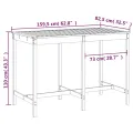 Table de jardin gris 159,5x82,5x110 cm bois massif de pin