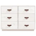Buffet Blanc 100x40x75 cm Bois massif de pin