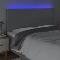 Tête de lit à LED Gris clair 200x5x118/128 cm Tissu