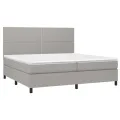 cadre de lit et matelas et LED Gris clair 200x200 cm
