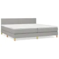 cadre de lit avec matelas Gris clair 200x200cm Tissu