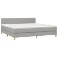 cadre de lit avec matelas Gris clair 200x200cm Tissu