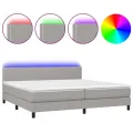 cadre de lit matelas LED Gris clair 200x200 cm Tissu