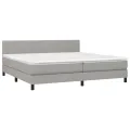 cadre de lit matelas LED Gris clair 200x200 cm Tissu