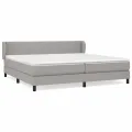 cadre de lit avec matelas Gris clair 200x200cm Tissu