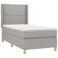 cadre de lit matelas LED Gris clair 100x200 cm Tissu